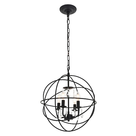 Wallace 4 Light Matte Black Pendant